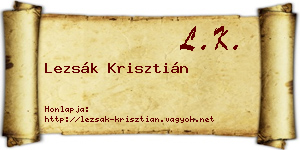 Lezsák Krisztián névjegykártya